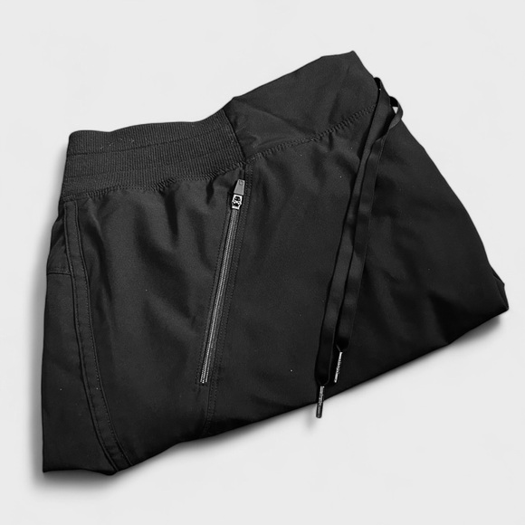 Hyba Pants - HYBA XXL Womens Black Skort Pockets Partial Elastic Ties Shorts Golf Tennis